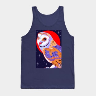 Barn Owl, Red Moon Tank Top